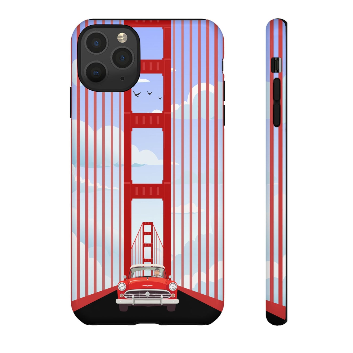 Golden Gate Vintage Car Phone Case — San Francisco Bridge Protective Cover