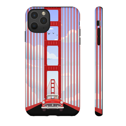 Golden Gate Vintage Car Phone Case — San Francisco Bridge Protective Cover