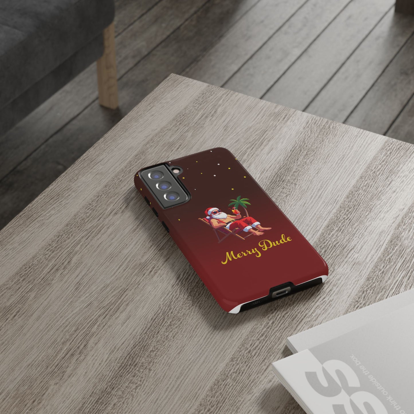 "Merry Dude" Santa on Beach Holiday Phone Case