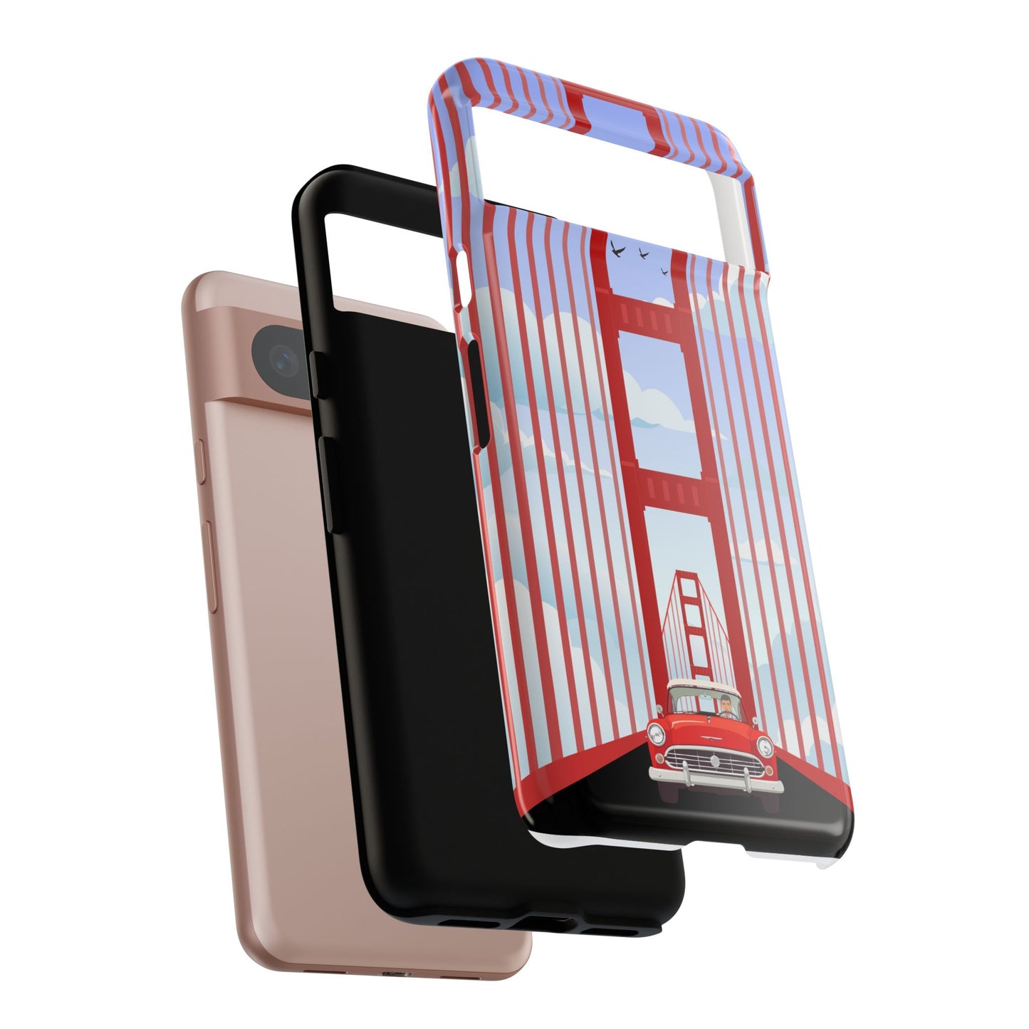 Golden Gate Vintage Car Phone Case — San Francisco Bridge Protective Cover