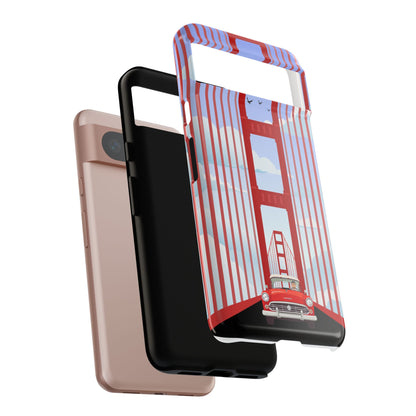 Golden Gate Vintage Car Phone Case — San Francisco Bridge Protective Cover