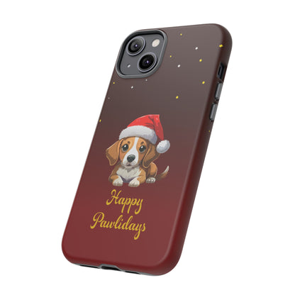 Festive Dog Phone Case - Happy Pawlidays Holiday Design