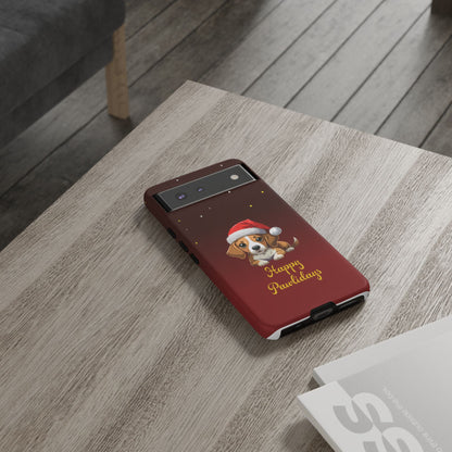 Festive Dog Phone Case - Happy Pawlidays Holiday Design