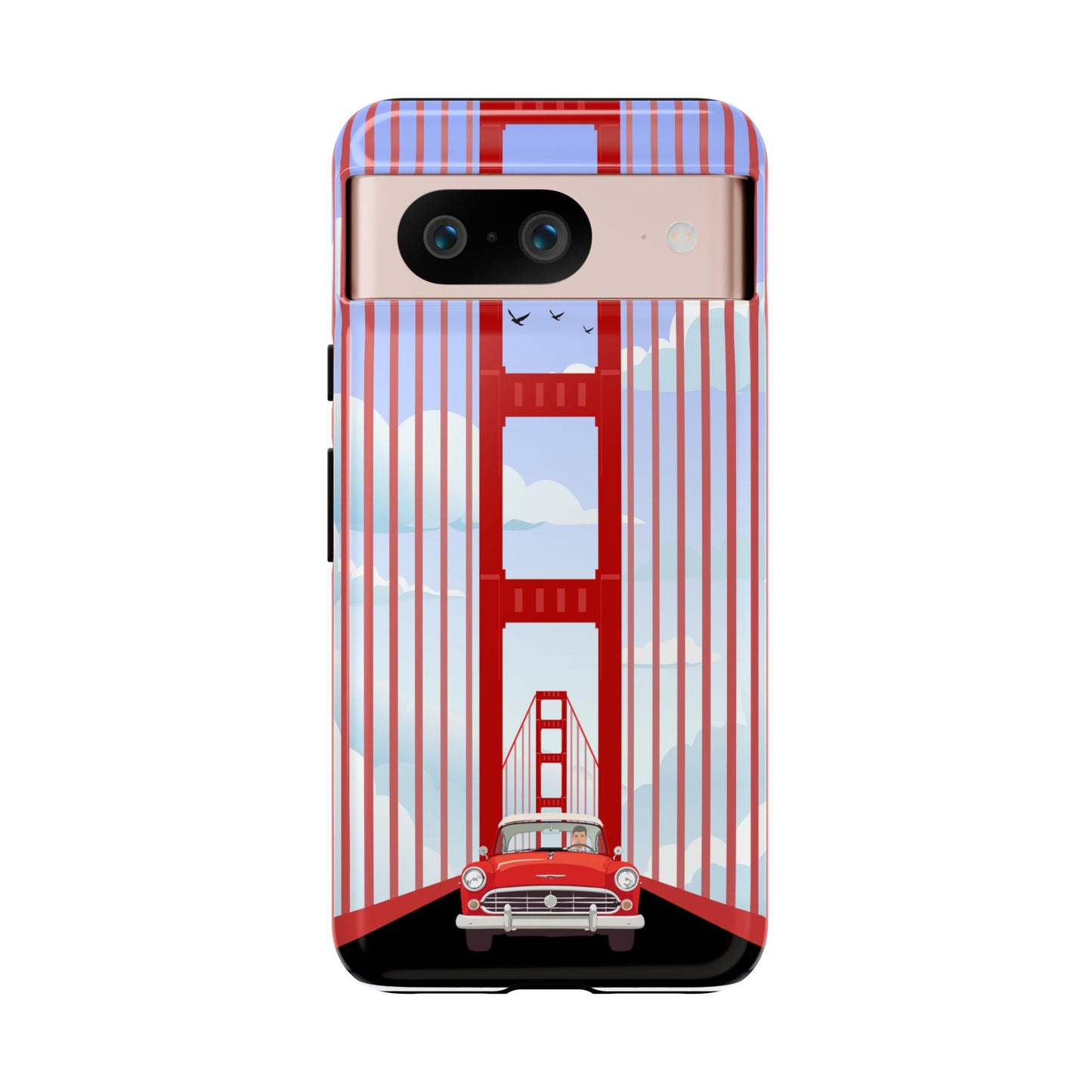 Golden Gate Vintage Car Phone Case — San Francisco Bridge Protective Cover