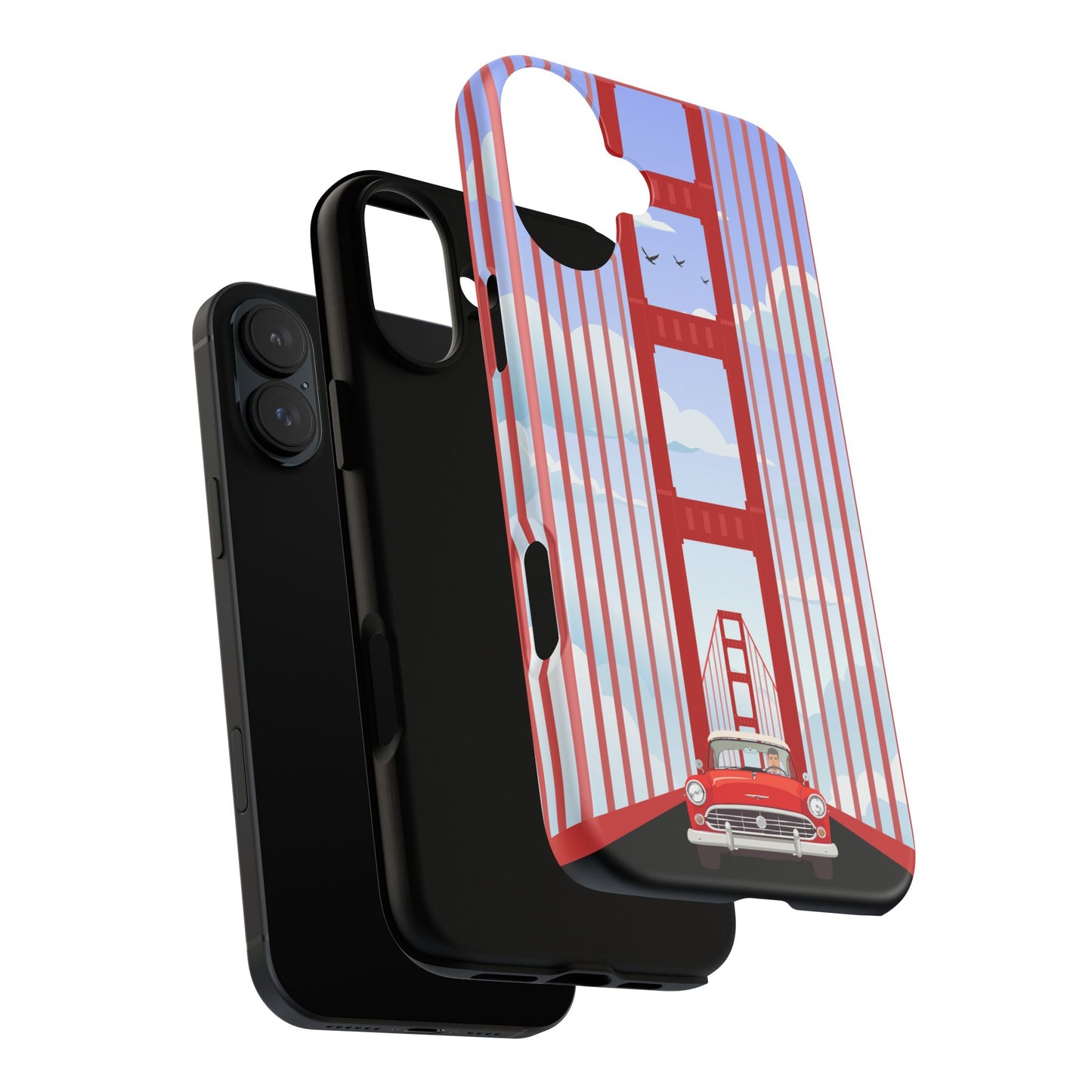Golden Gate Vintage Car Phone Case — San Francisco Bridge Protective Cover