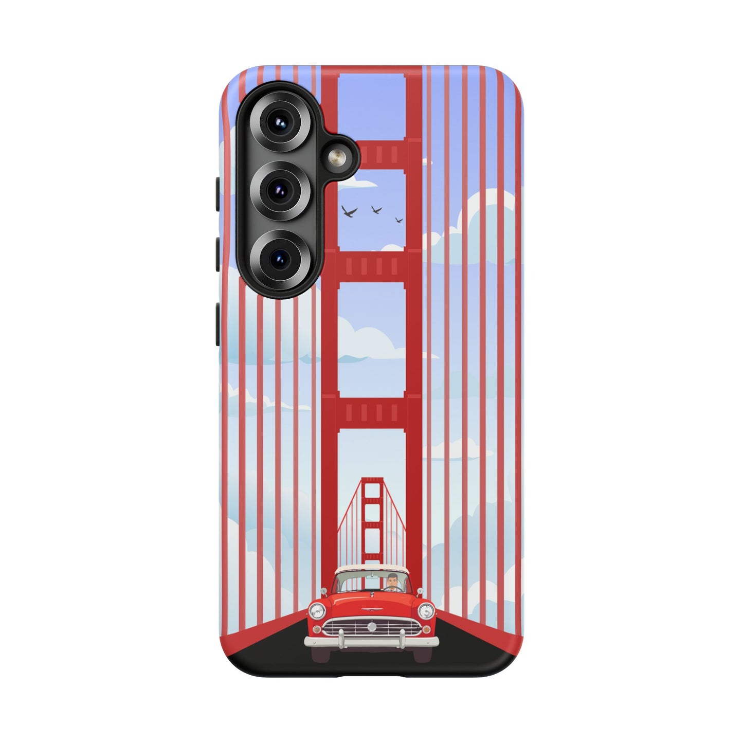 Golden Gate Vintage Car Phone Case — San Francisco Bridge Protective Cover