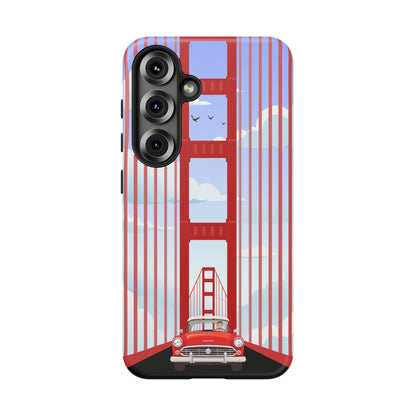 Golden Gate Vintage Car Phone Case — San Francisco Bridge Protective Cover