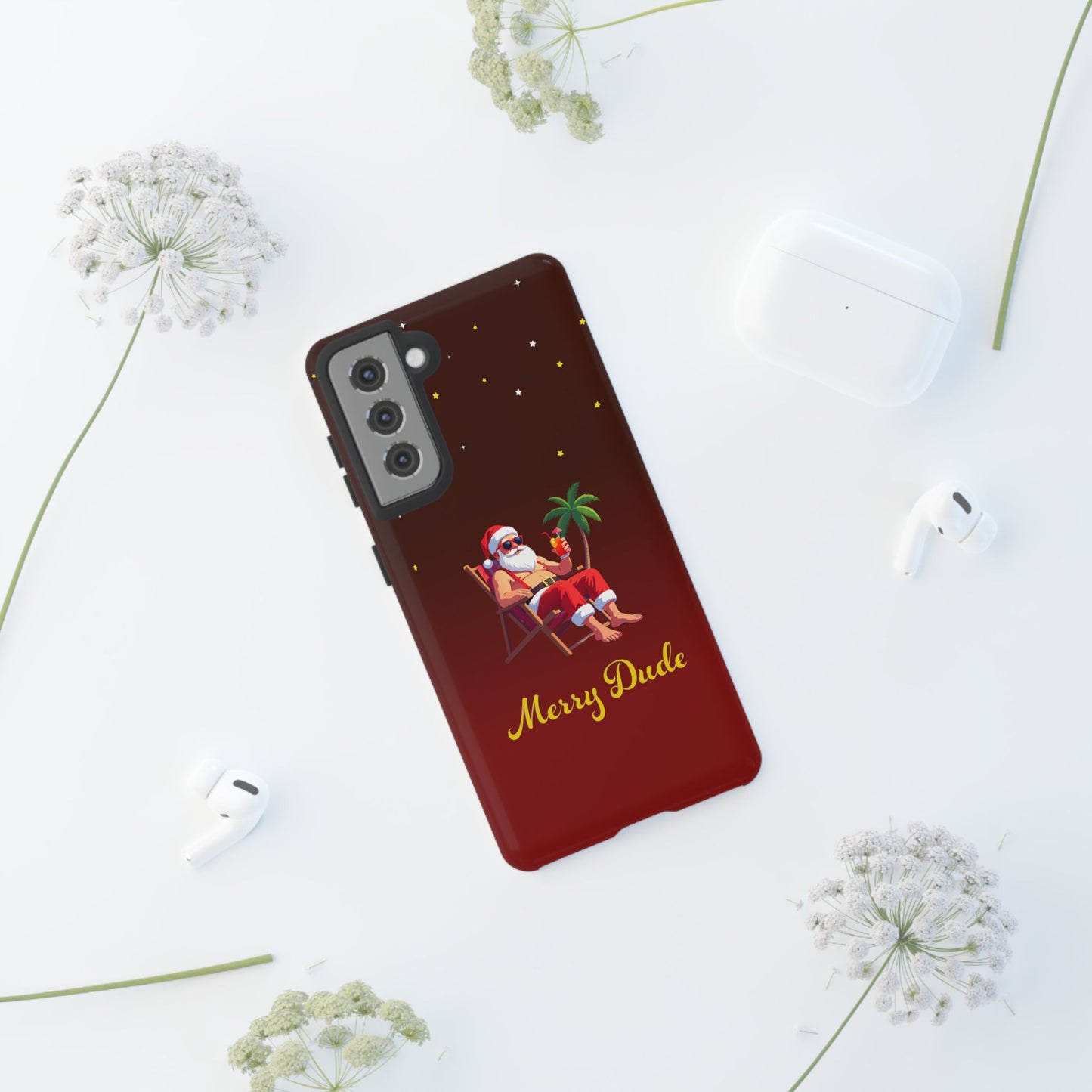 "Merry Dude" Santa on Beach Holiday Phone Case