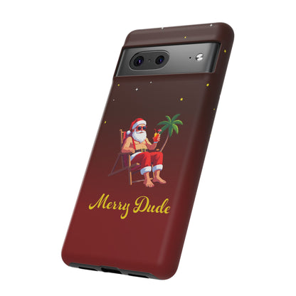 "Merry Dude" Santa on Beach Holiday Phone Case