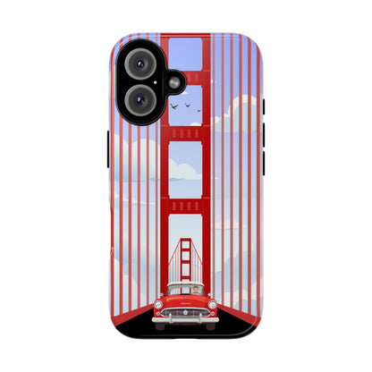 Golden Gate Vintage Car Phone Case — San Francisco Bridge Protective Cover