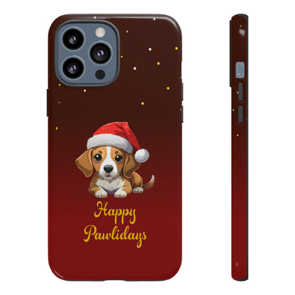 Festive Dog Phone Case - Happy Pawlidays Holiday Design