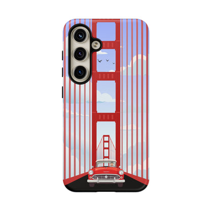 Golden Gate Vintage Car Phone Case — San Francisco Bridge Protective Cover