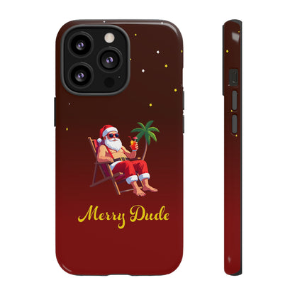 "Merry Dude" Santa on Beach Holiday Phone Case