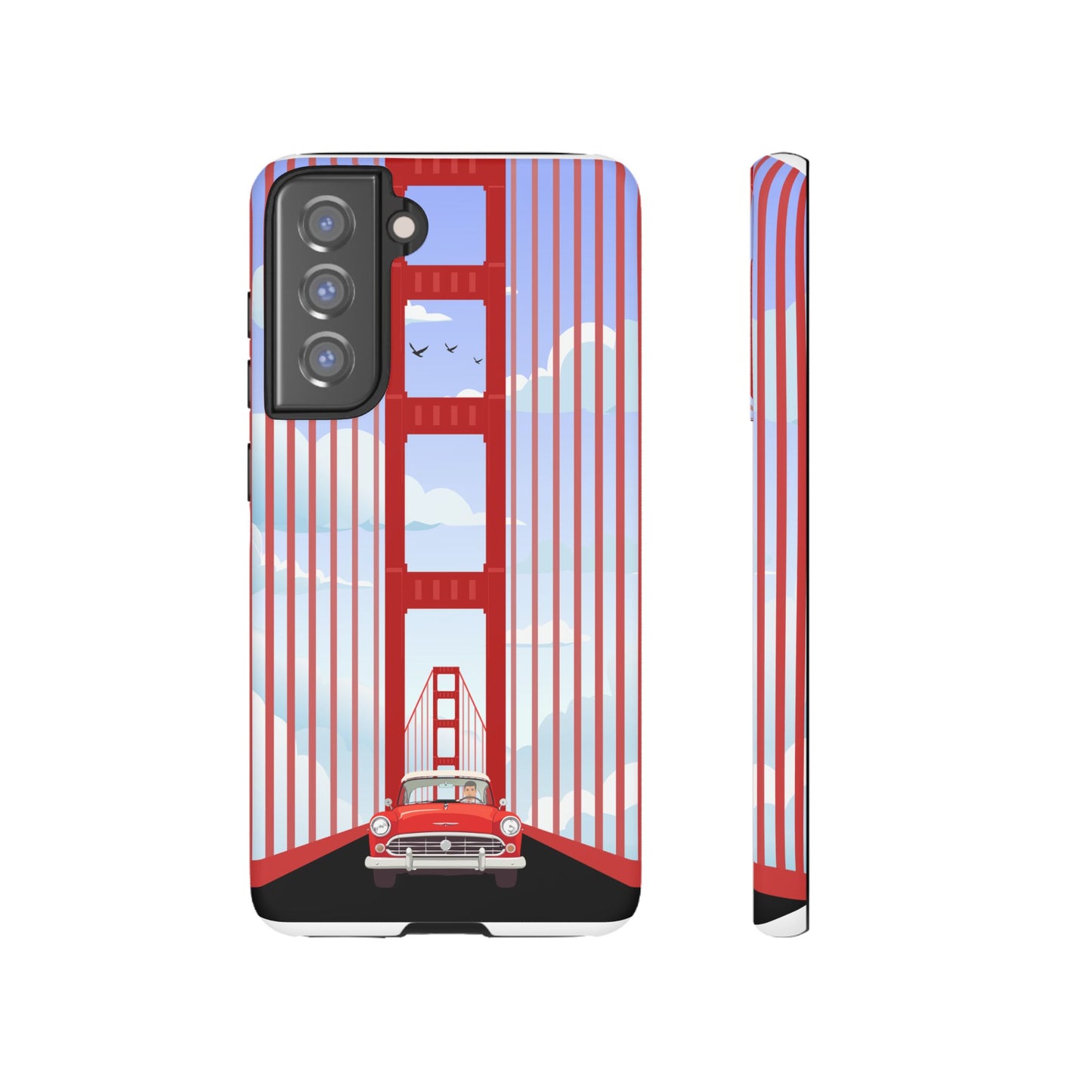 Golden Gate Vintage Car Phone Case — San Francisco Bridge Protective Cover