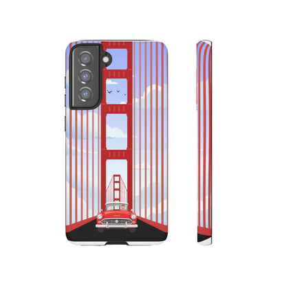 Golden Gate Vintage Car Phone Case — San Francisco Bridge Protective Cover