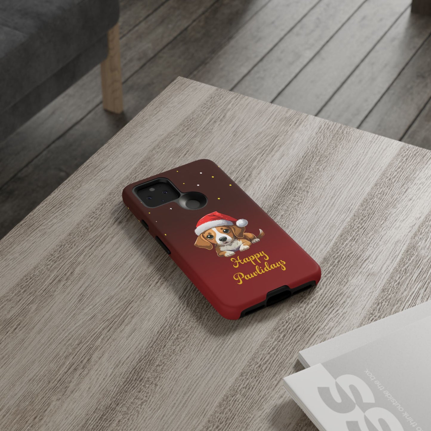 Festive Dog Phone Case - Happy Pawlidays Holiday Design