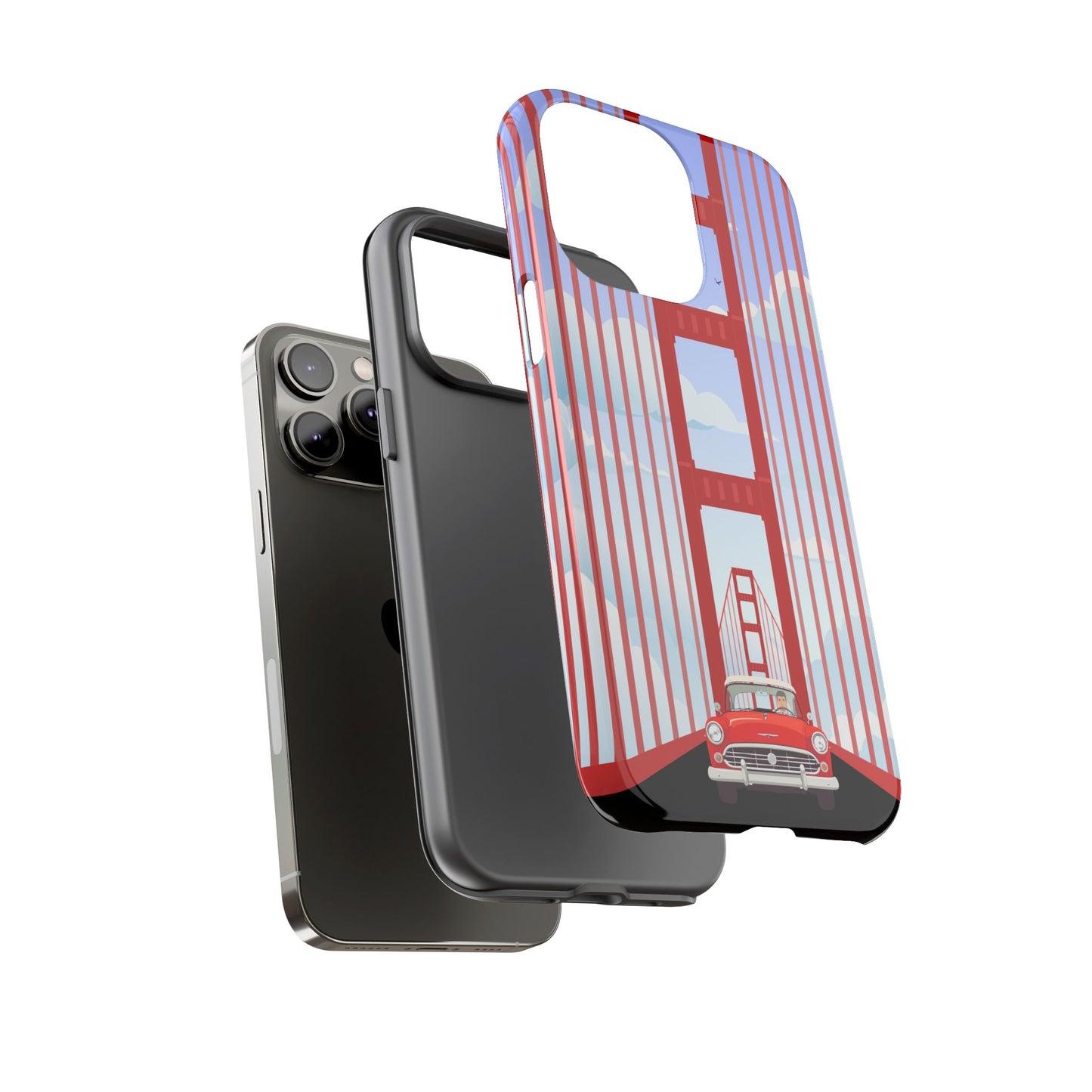 Golden Gate Vintage Car Phone Case — San Francisco Bridge Protective Cover