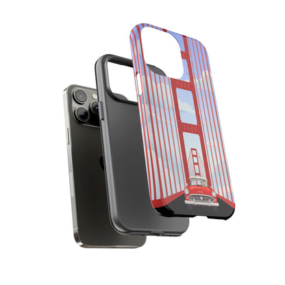 Golden Gate Vintage Car Phone Case — San Francisco Bridge Protective Cover