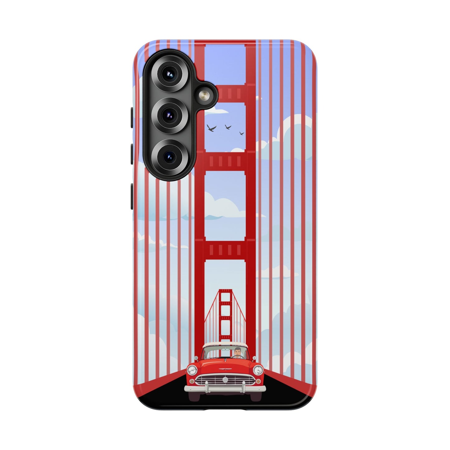 Golden Gate Vintage Car Phone Case — San Francisco Bridge Protective Cover
