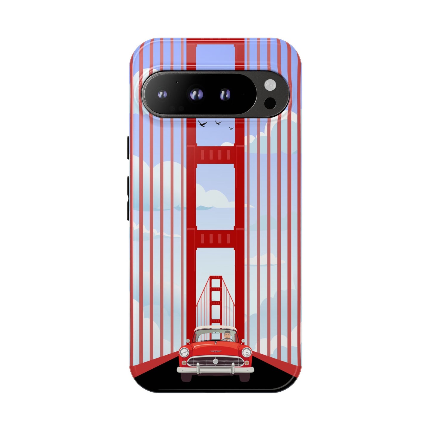 Golden Gate Vintage Car Phone Case — San Francisco Bridge Protective Cover