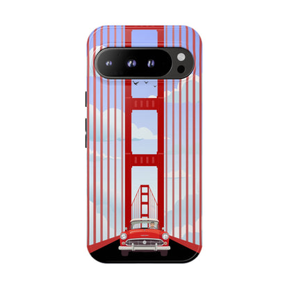 Golden Gate Vintage Car Phone Case — San Francisco Bridge Protective Cover