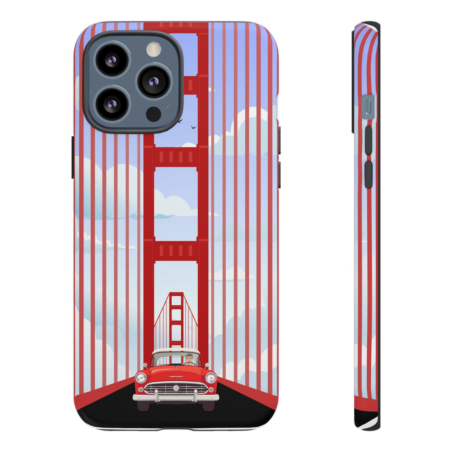 Golden Gate Vintage Car Phone Case — San Francisco Bridge Protective Cover