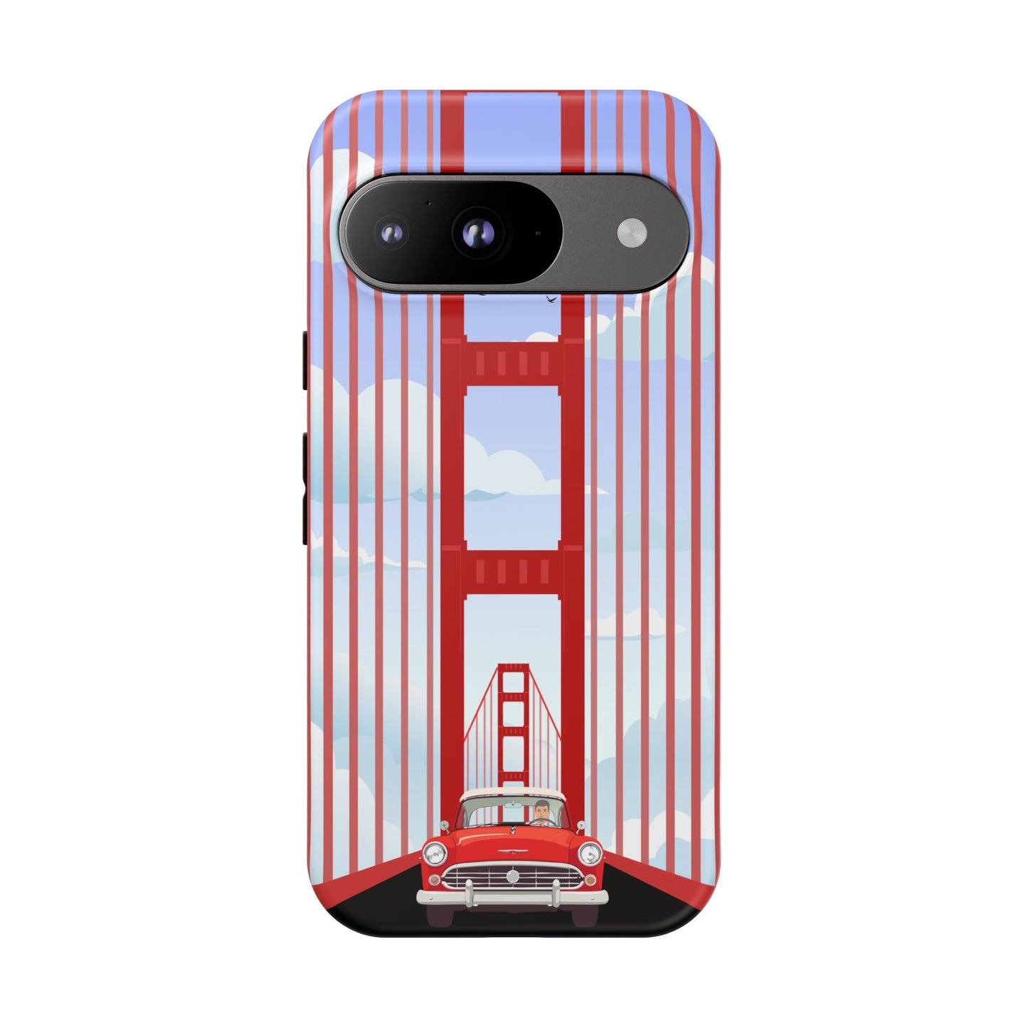 Golden Gate Vintage Car Phone Case — San Francisco Bridge Protective Cover