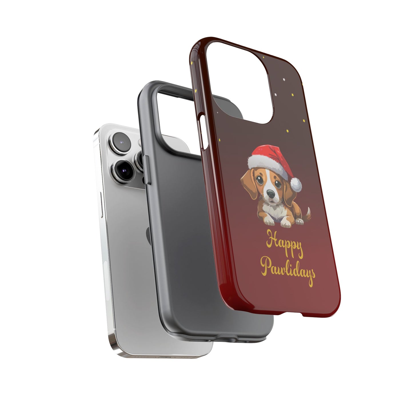 Festive Dog Phone Case - Happy Pawlidays Holiday Design