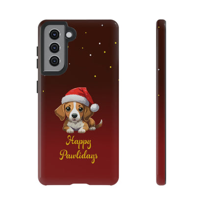 Festive Dog Phone Case - Happy Pawlidays Holiday Design
