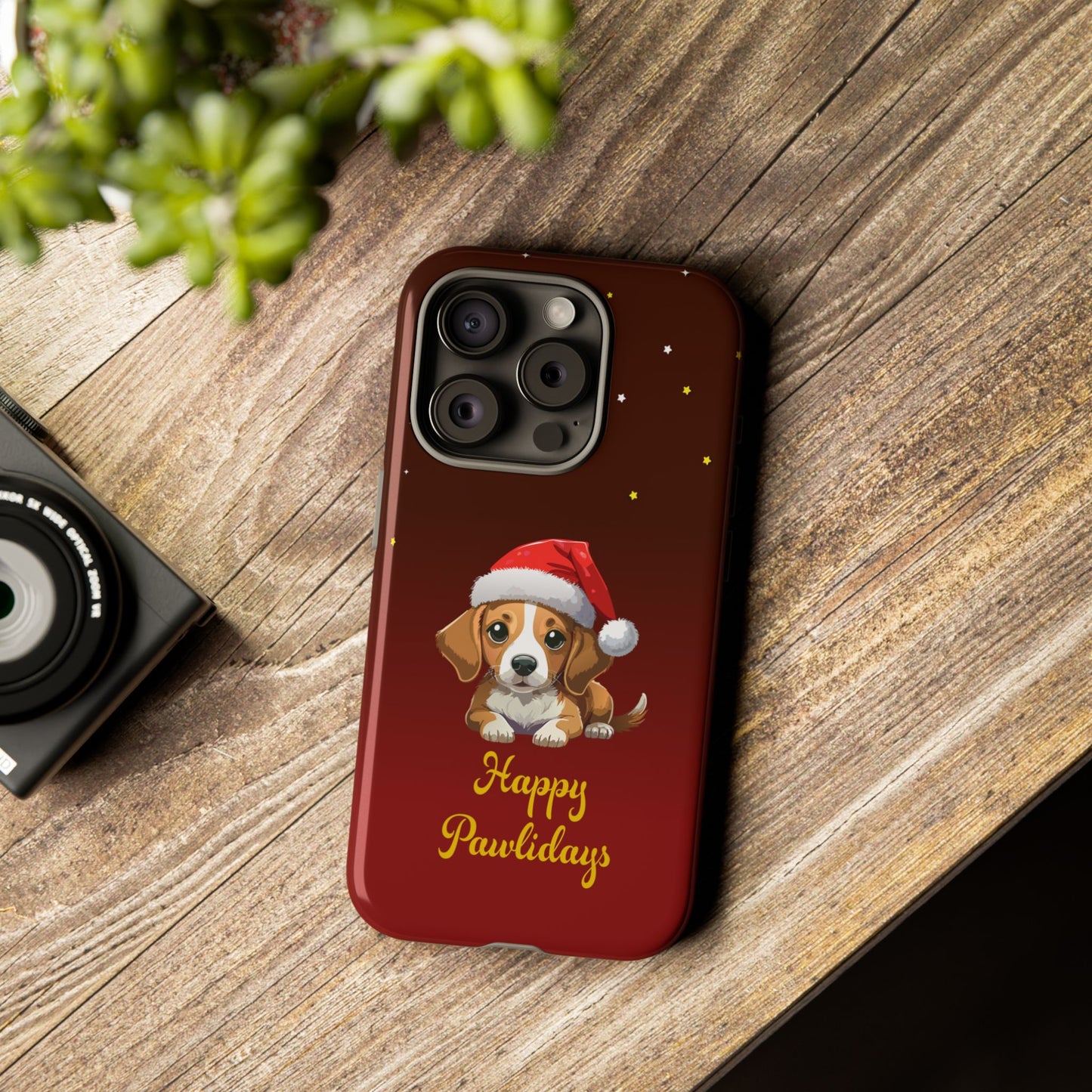 Festive Dog Phone Case - Happy Pawlidays Holiday Design
