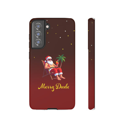 "Merry Dude" Santa on Beach Holiday Phone Case