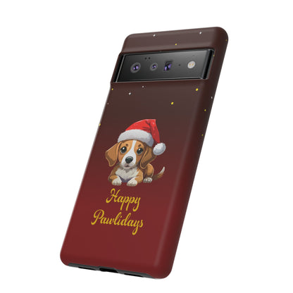 Festive Dog Phone Case - Happy Pawlidays Holiday Design