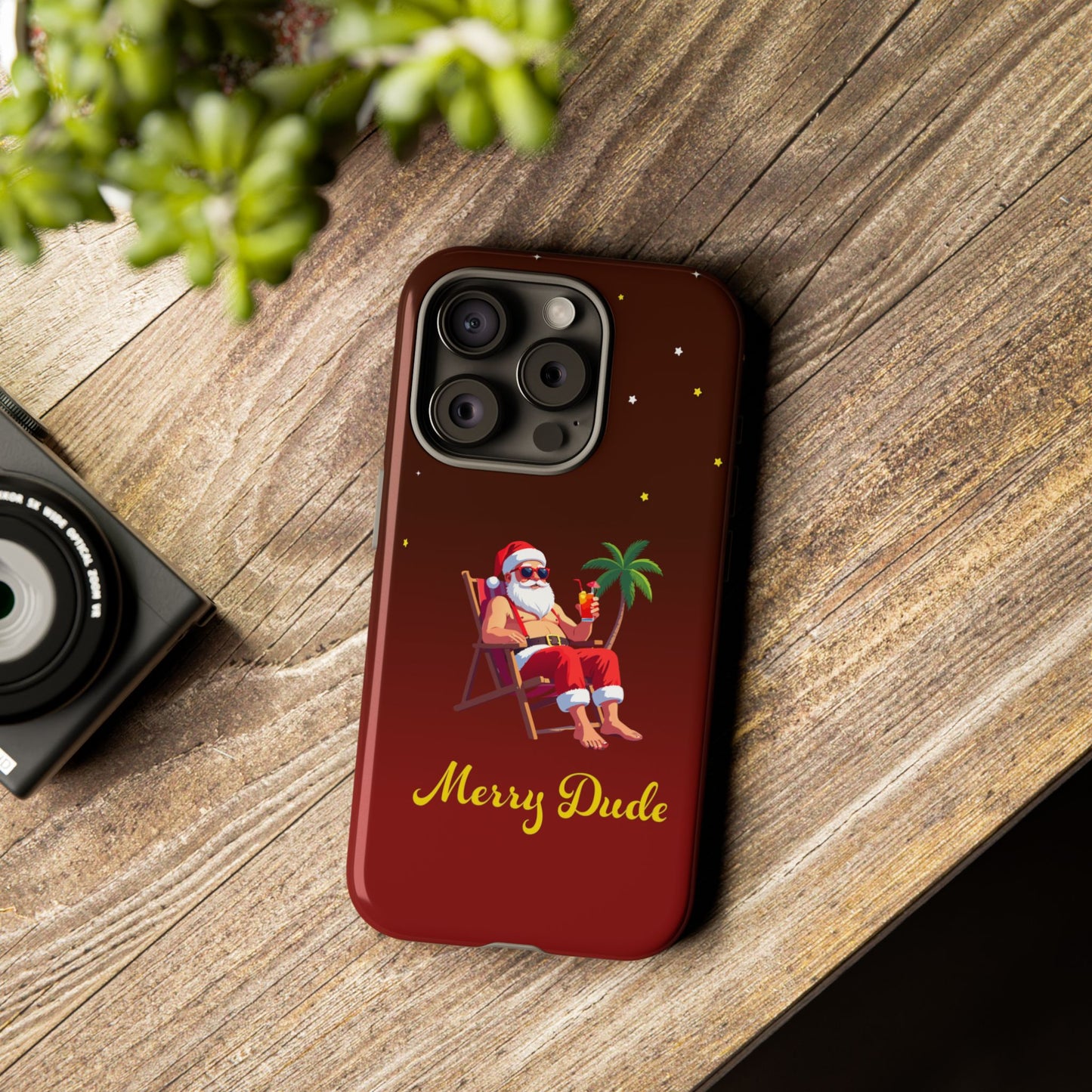 "Merry Dude" Santa on Beach Holiday Phone Case