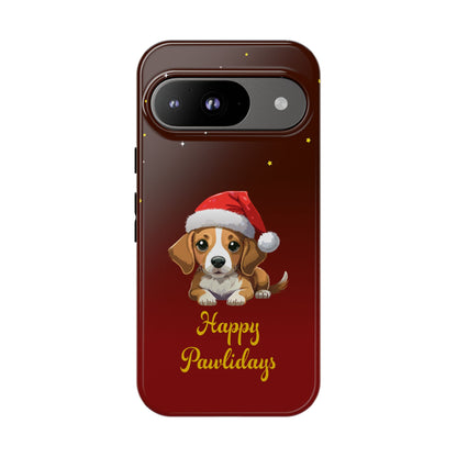 Festive Dog Phone Case - Happy Pawlidays Holiday Design