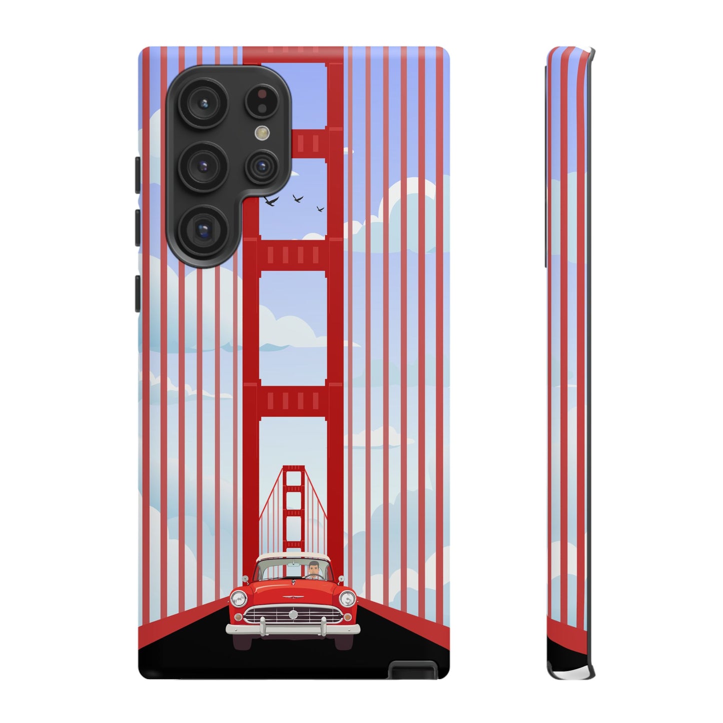 Golden Gate Vintage Car Phone Case — San Francisco Bridge Protective Cover