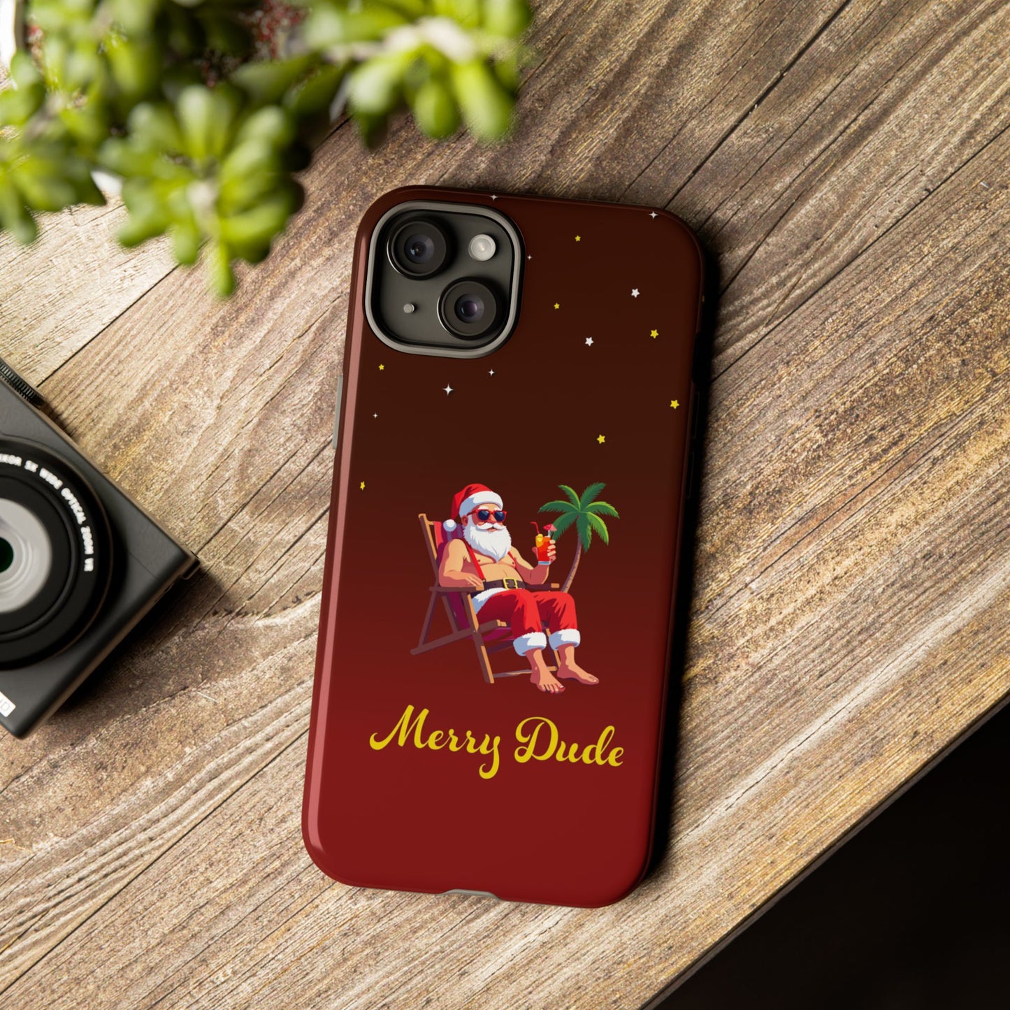 "Merry Dude" Santa on Beach Holiday Phone Case