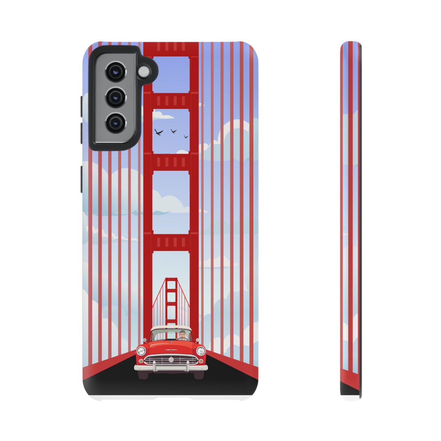Golden Gate Vintage Car Phone Case — San Francisco Bridge Protective Cover
