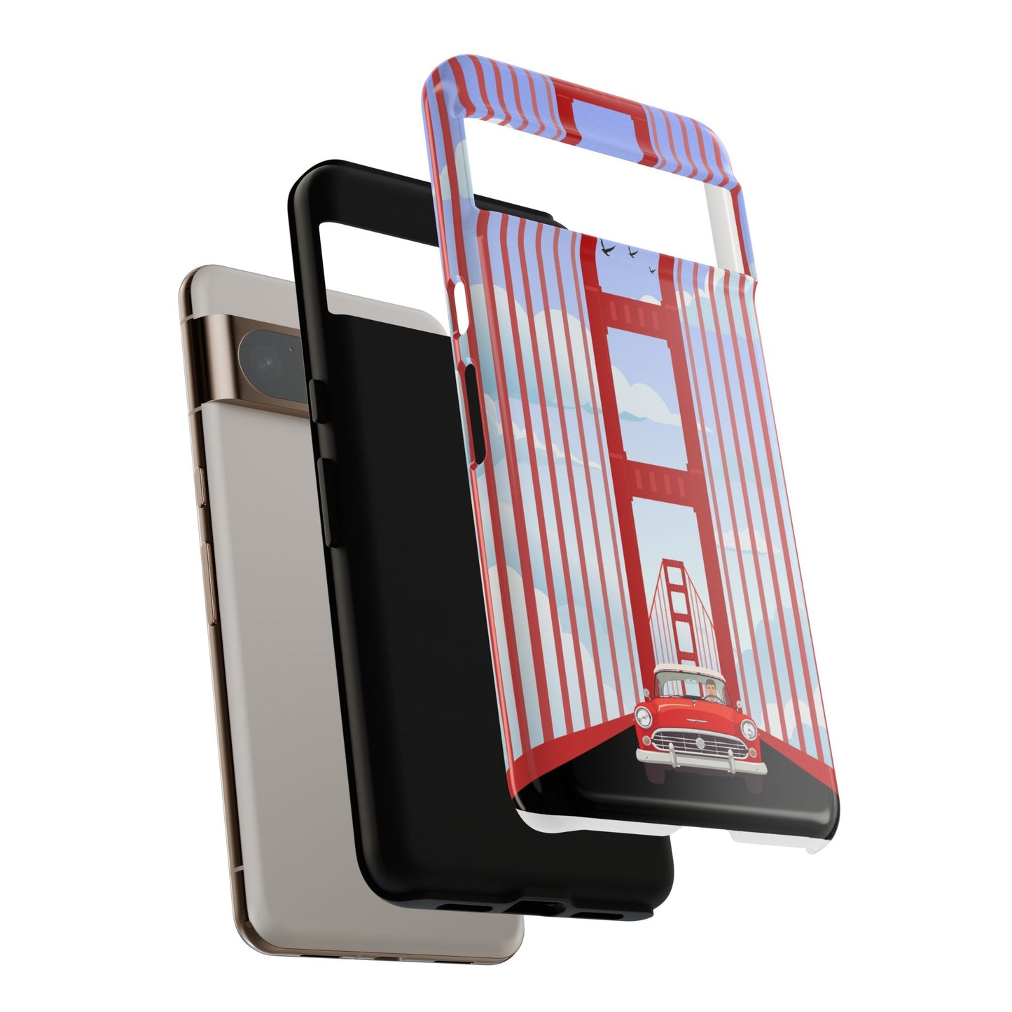 Golden Gate Vintage Car Phone Case — San Francisco Bridge Protective Cover