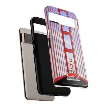 Golden Gate Vintage Car Phone Case — San Francisco Bridge Protective Cover