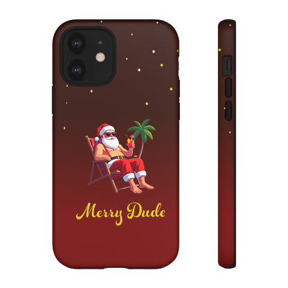 "Merry Dude" Santa on Beach Holiday Phone Case
