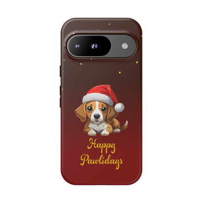 Festive Dog Phone Case - Happy Pawlidays Holiday Design