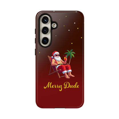 "Merry Dude" Santa on Beach Holiday Phone Case