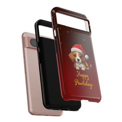 Festive Dog Phone Case - Happy Pawlidays Holiday Design