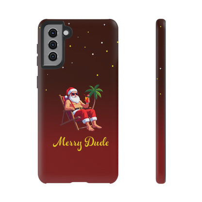 "Merry Dude" Santa on Beach Holiday Phone Case