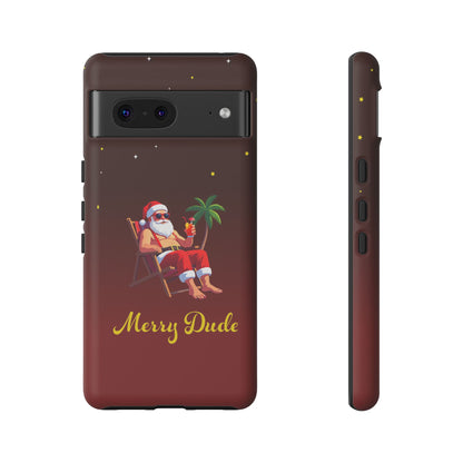 "Merry Dude" Santa on Beach Holiday Phone Case