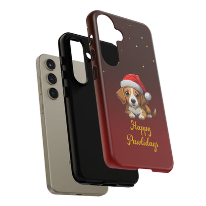 Festive Dog Phone Case - Happy Pawlidays Holiday Design