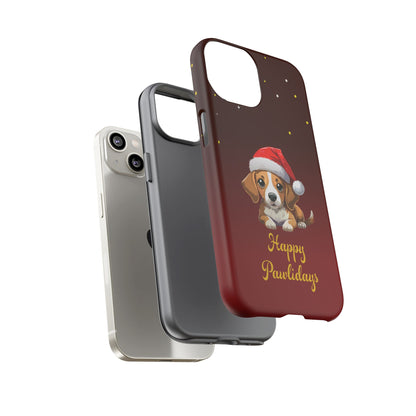 Festive Dog Phone Case - Happy Pawlidays Holiday Design