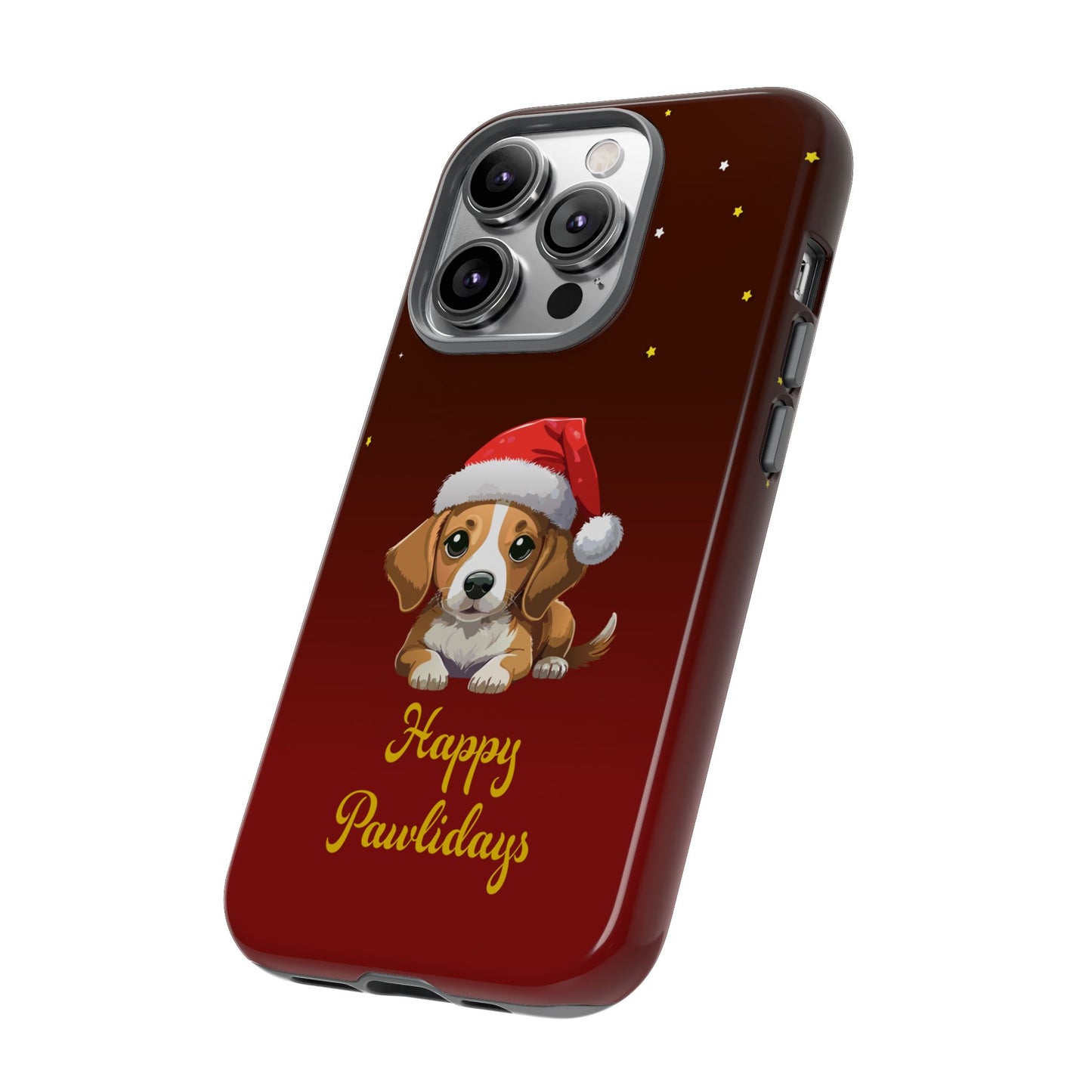 Festive Dog Phone Case - Happy Pawlidays Holiday Design