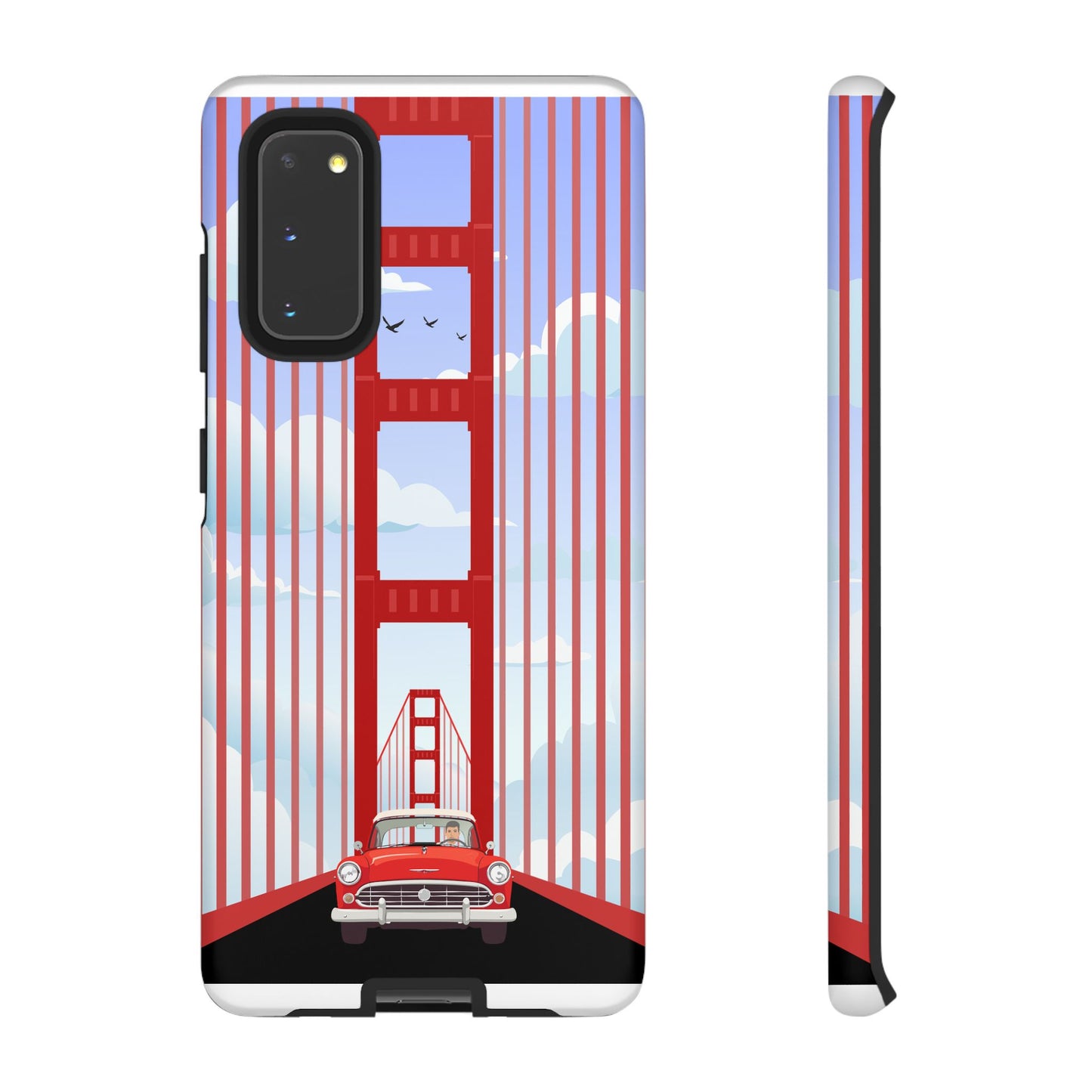 Golden Gate Vintage Car Phone Case — San Francisco Bridge Protective Cover