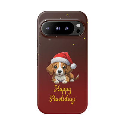 Festive Dog Phone Case - Happy Pawlidays Holiday Design